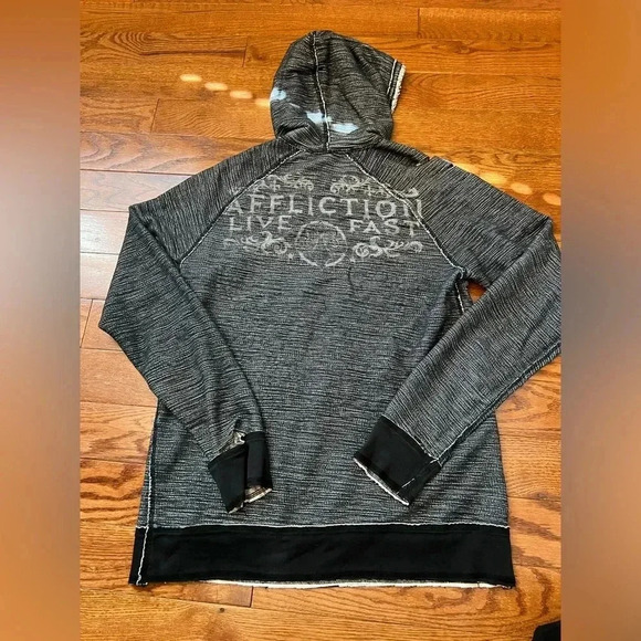 Vintage Y2k Grunge Affliction Reversible Hoodie Sz M - Picture 5 of 14